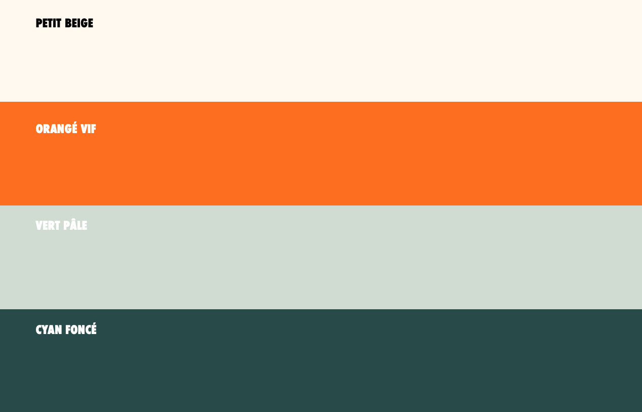 Pradon, palette de couleurs